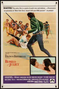 6p745 ROMEO & JULIET style B 1sh '69 Franco Zeffirelli's version of William Shakespeare's play!