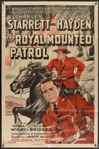 6p748 ROYAL MOUNTED PATROL 1sh '41 art of Canadian Mounties Charles Starrett & Russell Hayden!