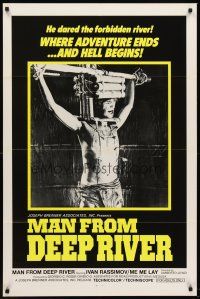 6p752 SACRIFICE 1sh '73 Umberto Lenzi directed, Man From Deep River, different gory image!