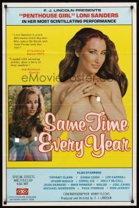 6p757 SAME TIME EVERY YEAR 1sh '81 Penthouse Girl sexy Loni Sanders, Ron Jeremy, sexploitation!