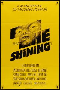 6p789 SHINING 1sh '80 Stephen King & Stanley Kubrick horror masterpiece, crazy Jack Nicholson!