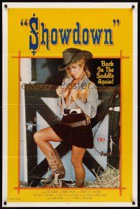 6p791 SHOWDOWN 1sh '86 sexy cowgirl Gina Carrera is back in the saddle again!