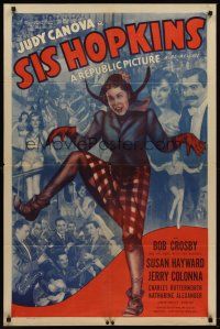 6p802 SIS HOPKINS 1sh R40s Judy Canova goes to the big city to meet her rich relatives!