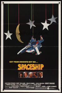 6p837 SPACESHIP 1sh '81 Naked Space, Leslie Nielsen, get your rockets off, wacky sci-fi!