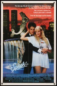 6p839 SPLASH 1sh '84 Tom Hanks loves mermaid Daryl Hannah in New York City under Twin Towers!