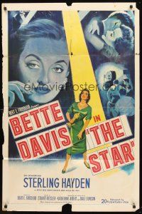 6p847 STAR 1sh '53 great artwork of Hollywood actress Bette Davis in the spotlight!