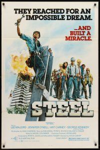 6p855 STEEL 1sh '80 Steve Carver directed, Lee Majors, Jennifer O'Neill, Steel!