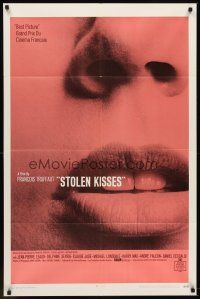 6p859 STOLEN KISSES 1sh '69 Francois Truffaut's Baisers Voles, sexy lips image!