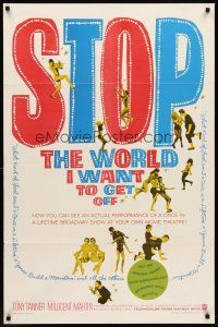 6p861 STOP THE WORLD I WANT TO GET OFF 1sh '66 Tony Tanner & Millicent Martin in Saville musical!