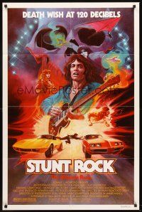 6p864 STUNT ROCK 1sh '80 death wish at 120 decibels, art of rock & roll and muscle cars!