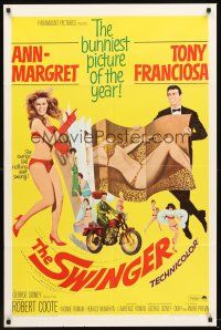 6p874 SWINGER 1sh '66 super sexy Ann-Margret, Tony Franciosa, the bunniest picture of the year!