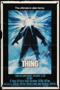 6p898 THING new credit style 1sh '82 John Carpenter, cool sci-fi horror art by Drew Struzan!
