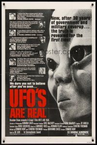 6p945 UFO'S ARE REAL 1sh '79 Edward Hunt, Stanton Friedman, wacky conspiracy documentary!