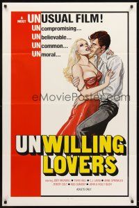 6p950 UNWILLING LOVERS 1sh '77 uncompromising, unbelievable, great art of very sexy Jody Maxwell!