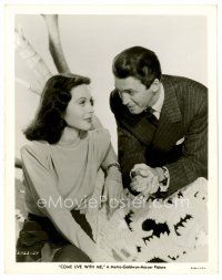 6r152 COME LIVE WITH ME 8x10 still '41 romantic close up of James Stewart & sexy Hedy Lamarr!