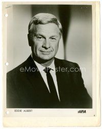 6r203 EDDIE ALBERT 8x10 publicity still '67 great head & shoulders portrait wearing suit & tie!