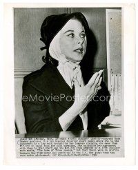 6r282 HEDY LAMARR 8x10 news photo '62 close up in Los Angeles Superior Court during lawsuit!