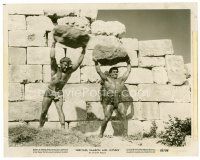 6r285 HERCULES, SAMSON, & ULYSSES 8x10 still '65 two of the world's mightiest men hurling rocks!