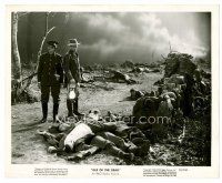 6r325 ISLE OF THE DEAD 8x10 still '45 Boris Karloff & Marc Cramer look at pile of dead bodies!