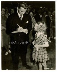 6r328 JACKIE COOPER candid 7.5x9.5 still '39 signing autograph for little girl by Hal A. McAlpin!