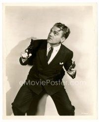 6r329 JAMES CAGNEY 8x10 still '30s great intense close up in suit & tie holding two guns!