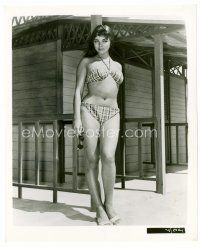 6r358 JOAN COLLINS 8x10 still '50s wonderful full-length portrait of the sexy English star in bikini