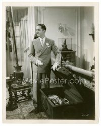 6r376 KENNEL MURDER CASE 8x10 still '33 William Powell as detective Philo Vance looking in trunk!