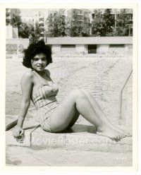 6r454 MONA 8x10 still '63 cool image of sexy Egyptian starlet in swimsuit by pool!