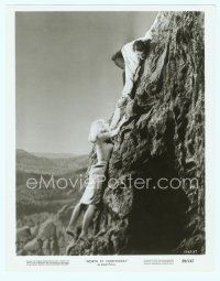 6r490 NORTH BY NORTHWEST 8x10 still '59 Cary Grant & Eva Marie Saint c/u climbing Mt. Rushmore!