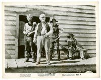 6r602 SHANE 8x10 still R59 Emile Meyer stands by saloon with Jack Palance & John Dierkes behind!