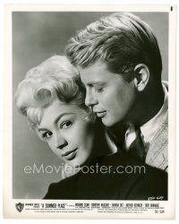 6r651 SUMMER PLACE 8x10 still '59 romantic close up of pretty Sandra Dee & Troy Donahue!