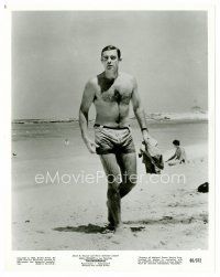 6r682 THUNDERBALL 8x10 still '65 full-length Sean Connery as James Bond barechested on the beach!
