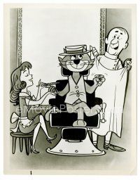 6r684 TOP CAT TV 7x9 still '61 voice of Arnold Stang, great art of cartoon feline getting haircut!