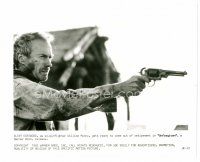 6r694 UNFORGIVEN 8x10 still '92 great close up of cowboy Clint Eastwood pointing his gun!