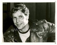 6r727 WILD ONE 7x9 news photo '53 great young smiling close up of ultimate biker Marlon Brando!