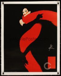 6s249 ROUGE ET NOIR linen French 22x28 French art print '90 incredible sexy red & black art by Gruau