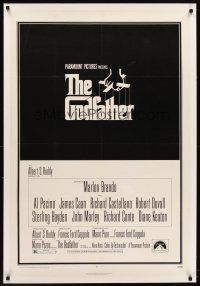 6s045 GODFATHER linen 1sh '72 Marlon Brando, Al Pacino, Francis Ford Coppola crime classic!