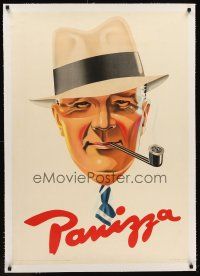 6s243 PANIZZA linen Italian 27x39 advertising poster '38 Noel Tolmar art of man smoking pipe
