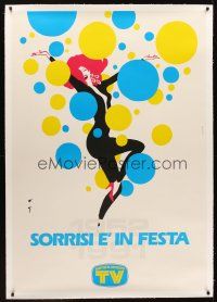 6s292 SORRISI E' IN FESTA linen Italian 38x55 advertising poster '91 sexy art by Rene Gruau!