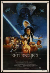 6t123 RETURN OF THE JEDI Aust 1sh '83 George Lucas classic, Hamill, Harrison Ford, Sano art