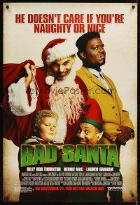 6t201 BAD SANTA advance DS 1sh '03 Billy Bob Thornton, Bernie Mac, Christmas crime comedy!
