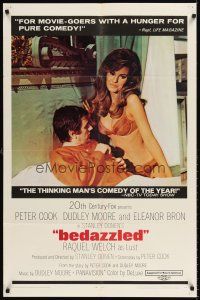 6t011 BEDAZZLED 1sh '68 classic fantasy, Dudley Moore stares at sexy Raquel Welch as Lust!