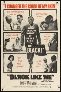 6t012 BLACK LIKE ME 1sh '64 Carl Lerner, James Whitmore, know what it feels like to be black!