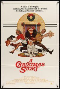 6t018 CHRISTMAS STORY 1sh '83 best classic Christmas movie, great art by Robert Tanenbaum!