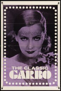 6t020 CLASSIC GARBO 1sh '71 great super close head & shoulders portrait of sexy Greta Garbo!