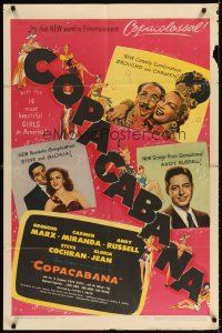 6t023 COPACABANA 1sh '47 Groucho Marx, Carmen Miranda, Andy Russell, Steve Cochran, Gloria Jean