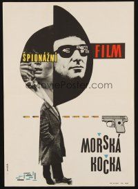 6t440 PISICA DE MARE Czech 11x16 '63 cool Romanian crime comedy artwork by Prazak!
