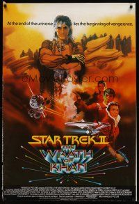 6t284 STAR TREK II English 1sh '82 The Wrath of Khan, Leonard Nimoy, William Shatner, Bob Peak art