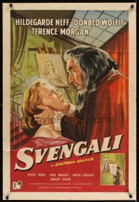 6t117 SVENGALI English 1sh '55 sexy Hildegarde Neff was slave to the will of crazy Donald Wolfit!