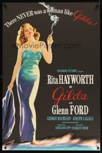 6t451 GILDA S2 recreation 1sh 2000 classic art of sexy smoking Rita Hayworth in sheath dress!